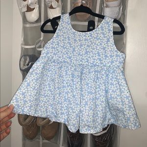 Floral Large Back Bow With Hat (9-12M)